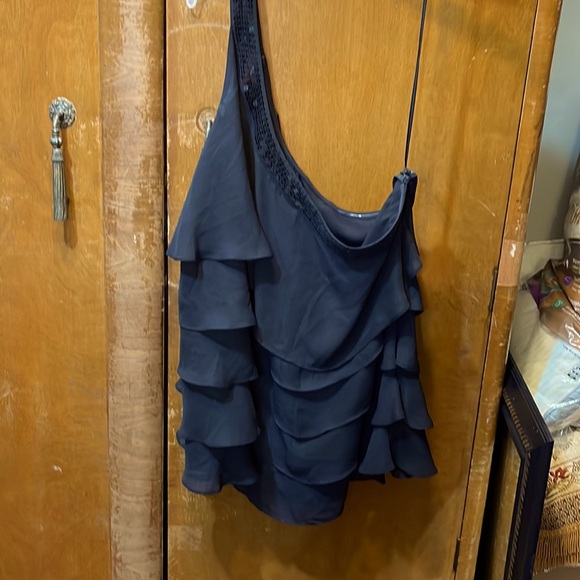 Lane Bryant Tops - FORMAL FANCY ONE SHOULDER DRAPE TOP. Flat Sequins around neck and shoulder